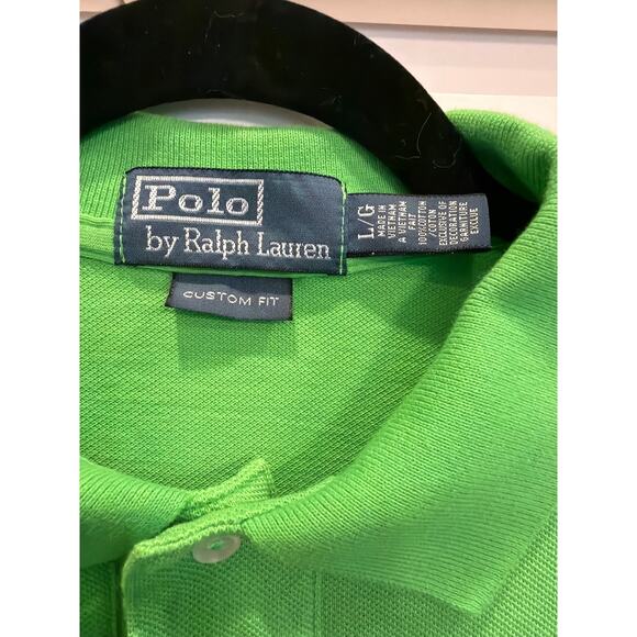 Polo Ralph Lauren Men’s Custom Fit Green Pink Pony Polo Shirt Size L - Picture 3 of 10